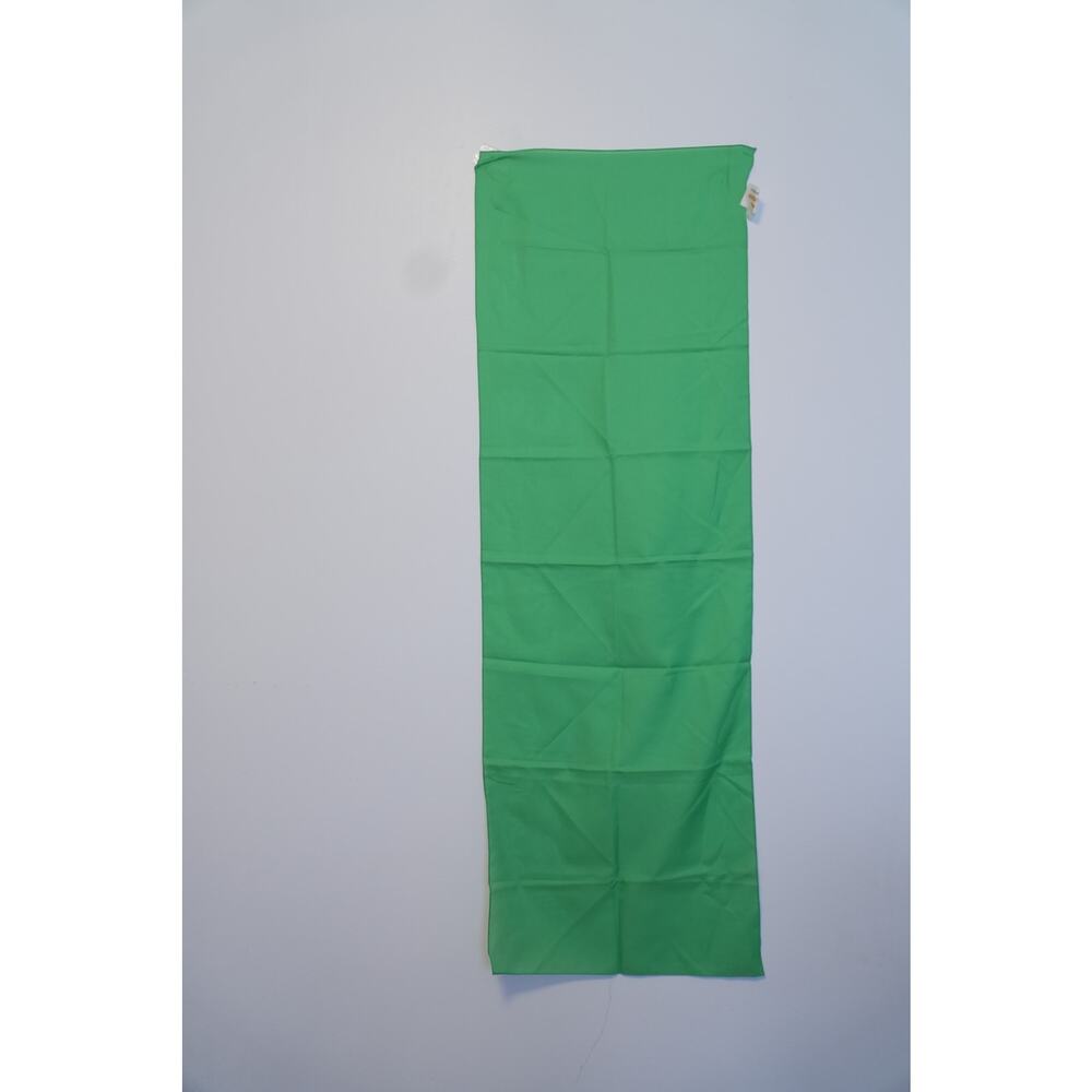 Vintage 90's Green Polyester Long Rectangular Scarf Wrap Solid 97x16 Lightweight - Picture 2 of 6
